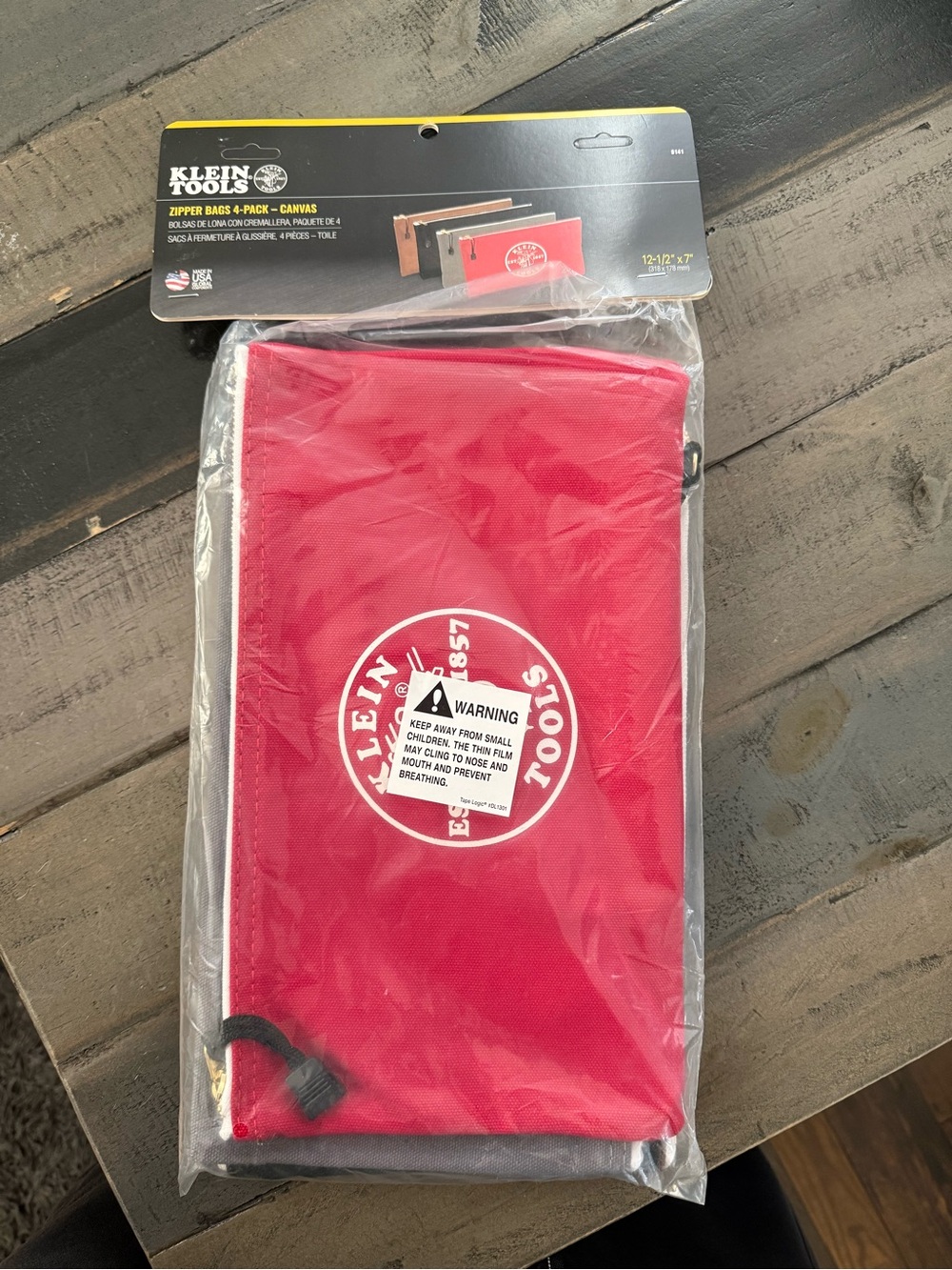 Klein Tools Red Canvas Zip Pouch - Pack